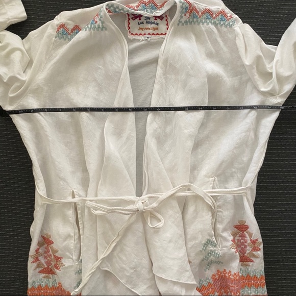Johnny Was Embroidered Cotton Boho Jacket w/Belt - Picture 5 of 6